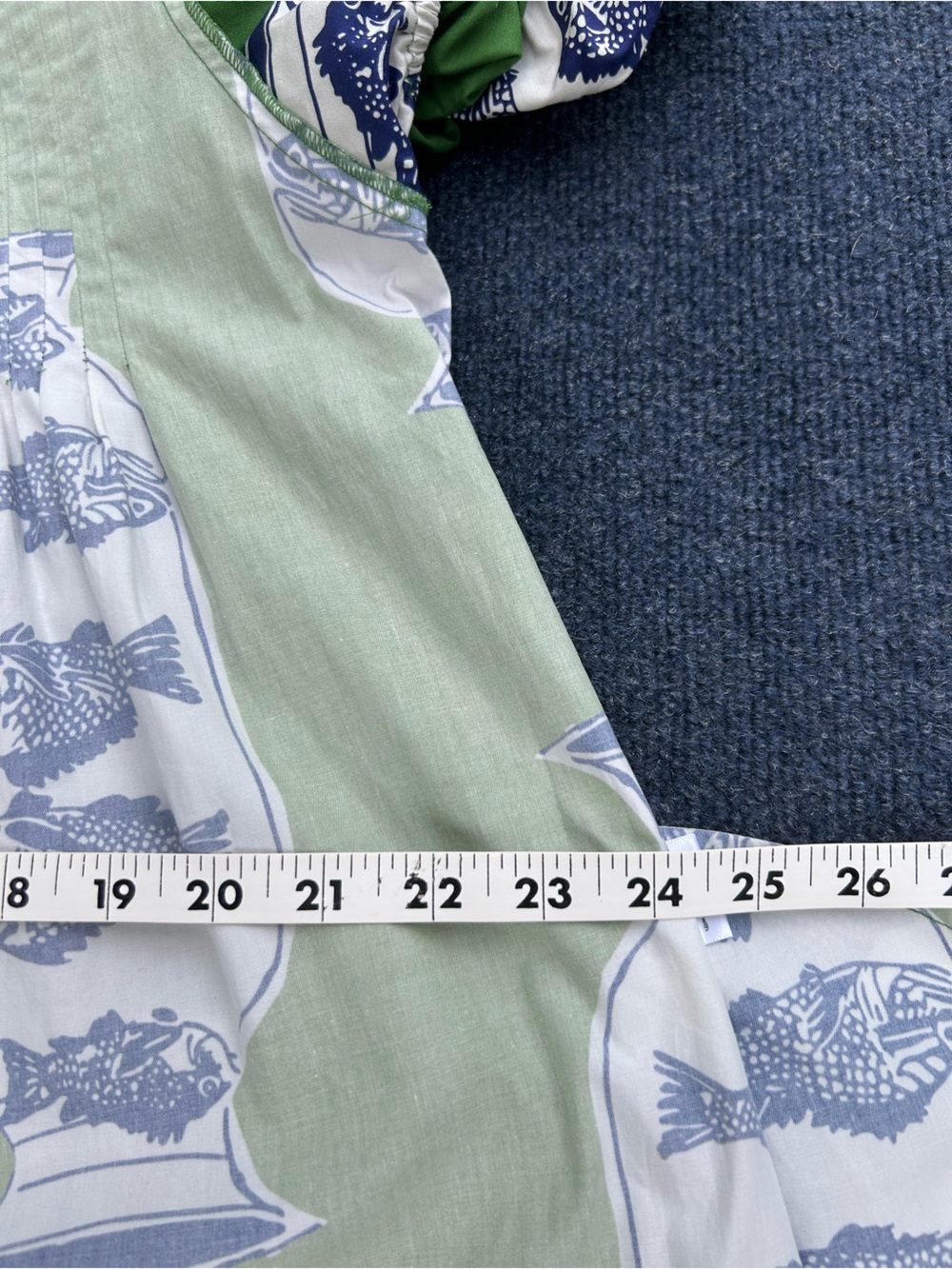 **SOLD** HUNTER BELL Wilkes Cotton Puff Sleeve Mini Dress in Herring Green Small - Picture 14 of 16